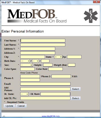 MedFOB Software Interface