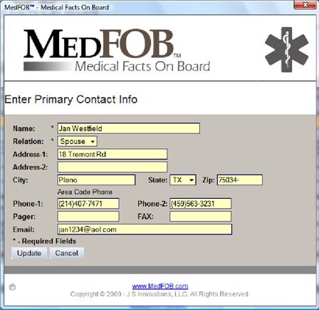 MedFOB Software Interface